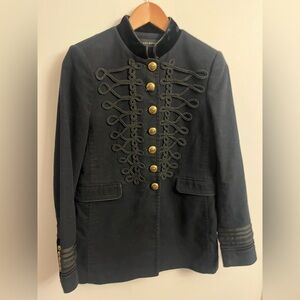 Zara Black Military Hussar Jacket with Gold Buttons & Frogging SMALL NWOT